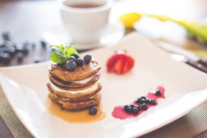 healthy pancakes with cottage cheese and blueberries picjumbo com