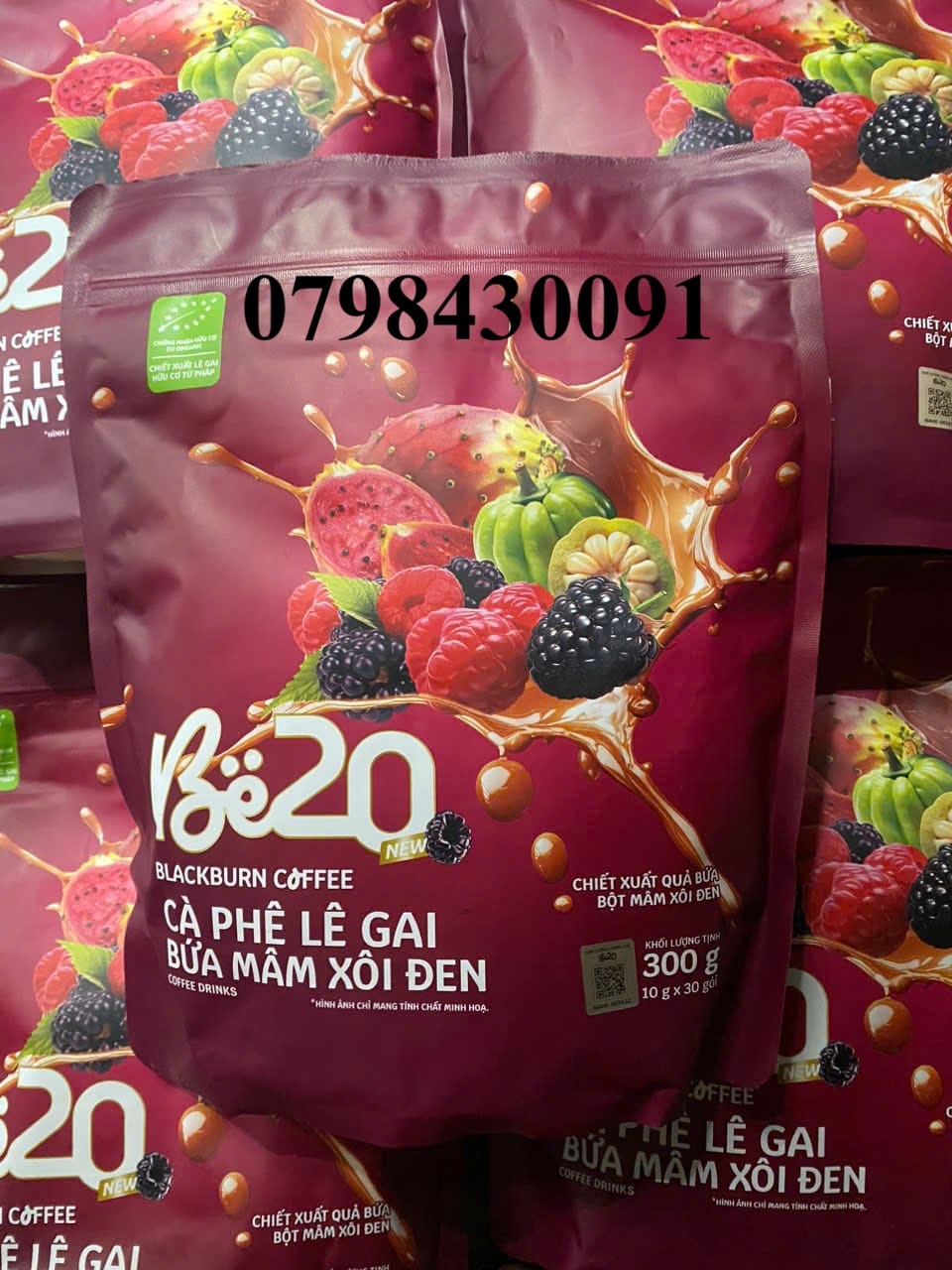 Cafe giảm cân lê gai bứa mâm xôi đen - Mẫu túi mới nhất 30 gói 4 ca phe giam can le gai bua mam xoi den