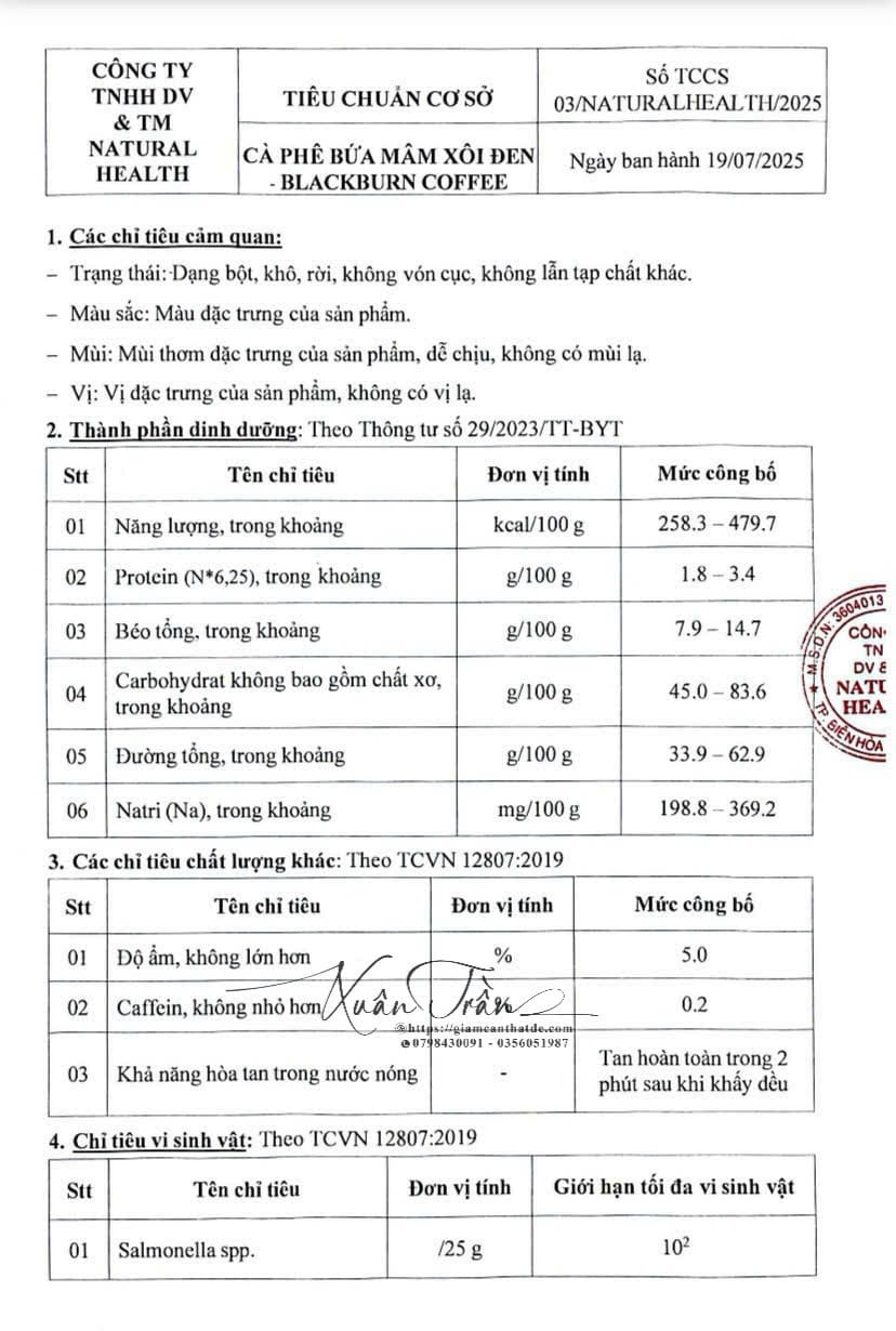 giay to kiem dinh chat luong ca phe bua mam xoi den