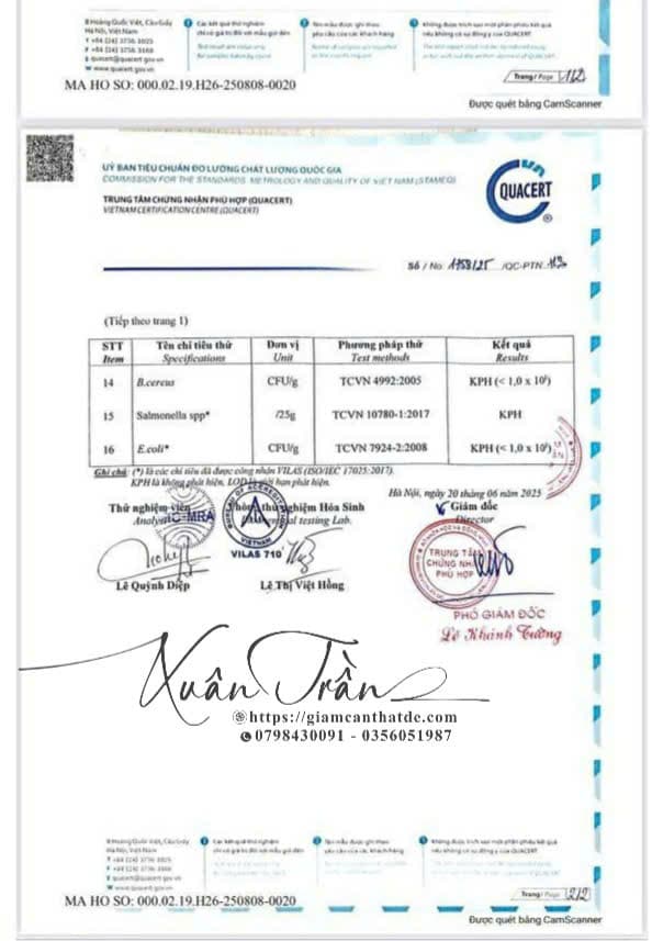 giay kiem nghiem vien uong giam can slimaura care x3