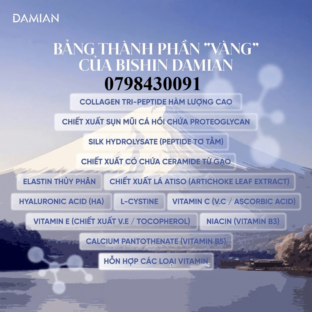 thanh phan vien uong trang da bishin collagen damian thanh phan vien uong trang da bishin collagen damian
