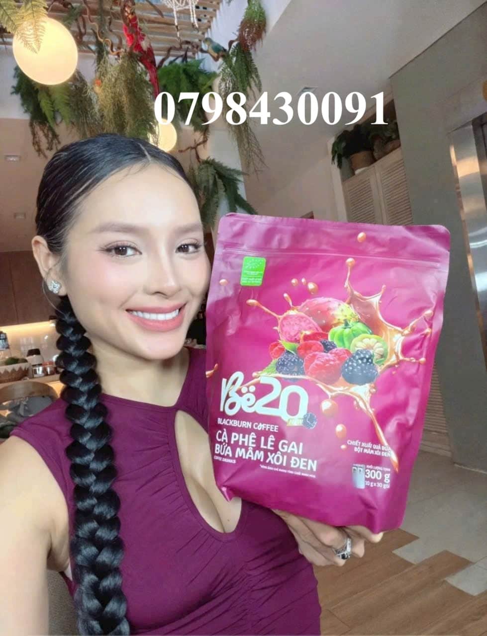Cafe giảm cân lê gai bứa mâm xôi đen - Mẫu túi mới nhất 30 gói 5 ca phe le gia bua mam xoi den